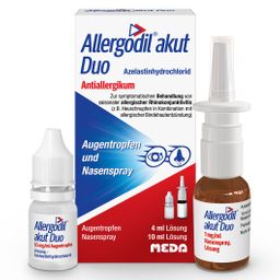 Allergodil® akut Duo: Allergie Kombipack mit Nasenspray (10 ml) und Augentropfen (4 ml), Antiallergikum mit Azelastinhydrochlorid