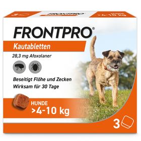 FRONTPRO® Kautablette gegen Zecken und Flöhe für Hunde (>4-10kg)
