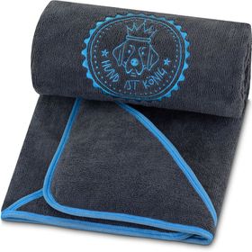 HUND IST KÖNIG® Hundehandtuch extra saugfähig | Hunde Handtuch aus Mikrofaser mit 4 Eingriffen