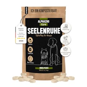 ALPHAZOO Seelenruhe Tabletten I Beruhigungsmittel Hunde I Beruhigung mit Baldrian I Anti Stress