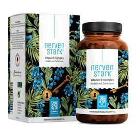 Vitamin B-Komplex (B1-B12) mit 3 Kofaktoren aktiv hochdosiert - Nervenstark -NATURTREU®