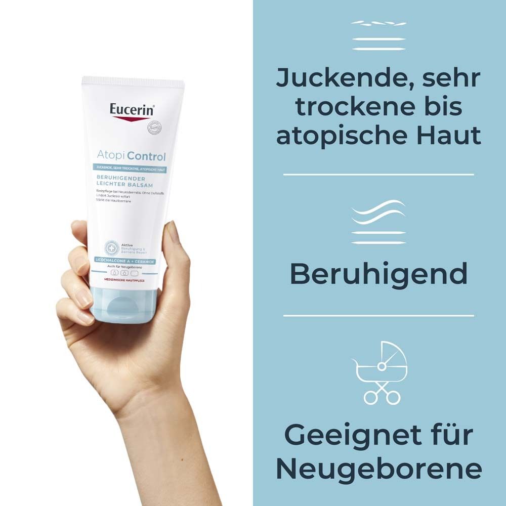 Eucerin® AtopiControl Beruhigender Leichter Balsam – Basispflege für Neurodermitis und sehr trockene Haut
