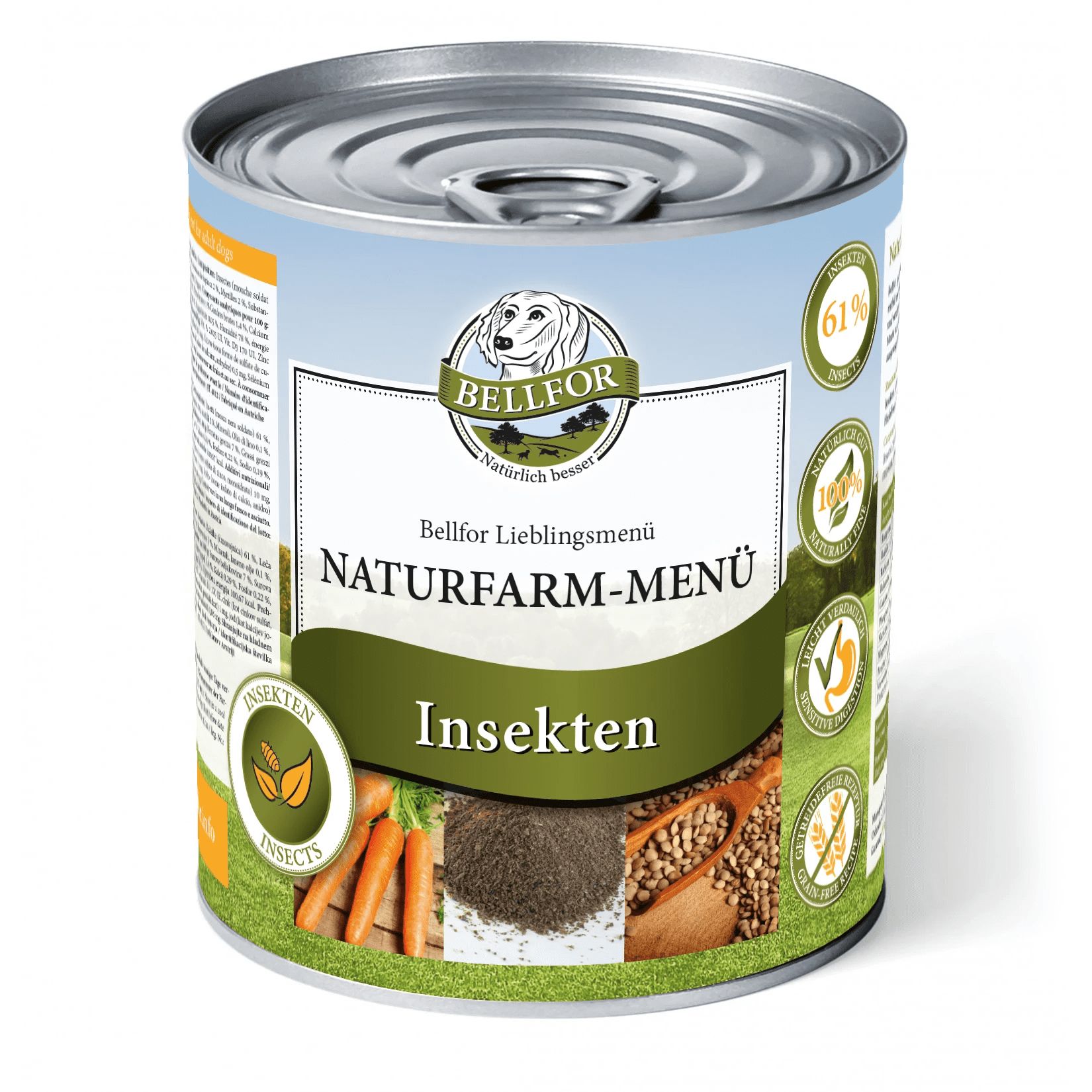 Bellfor hypoallergenes Hundefutter Nass mit Insekten - Naturfarm-Menü